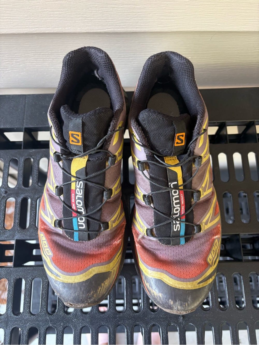 Salomon Men’s Trail Shoes — Black, Yellow, Red, Blue